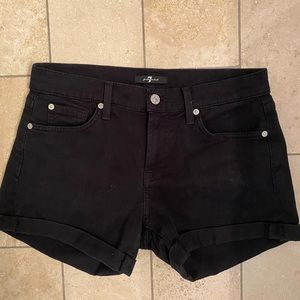 7forallmankind Black Denim Shorts